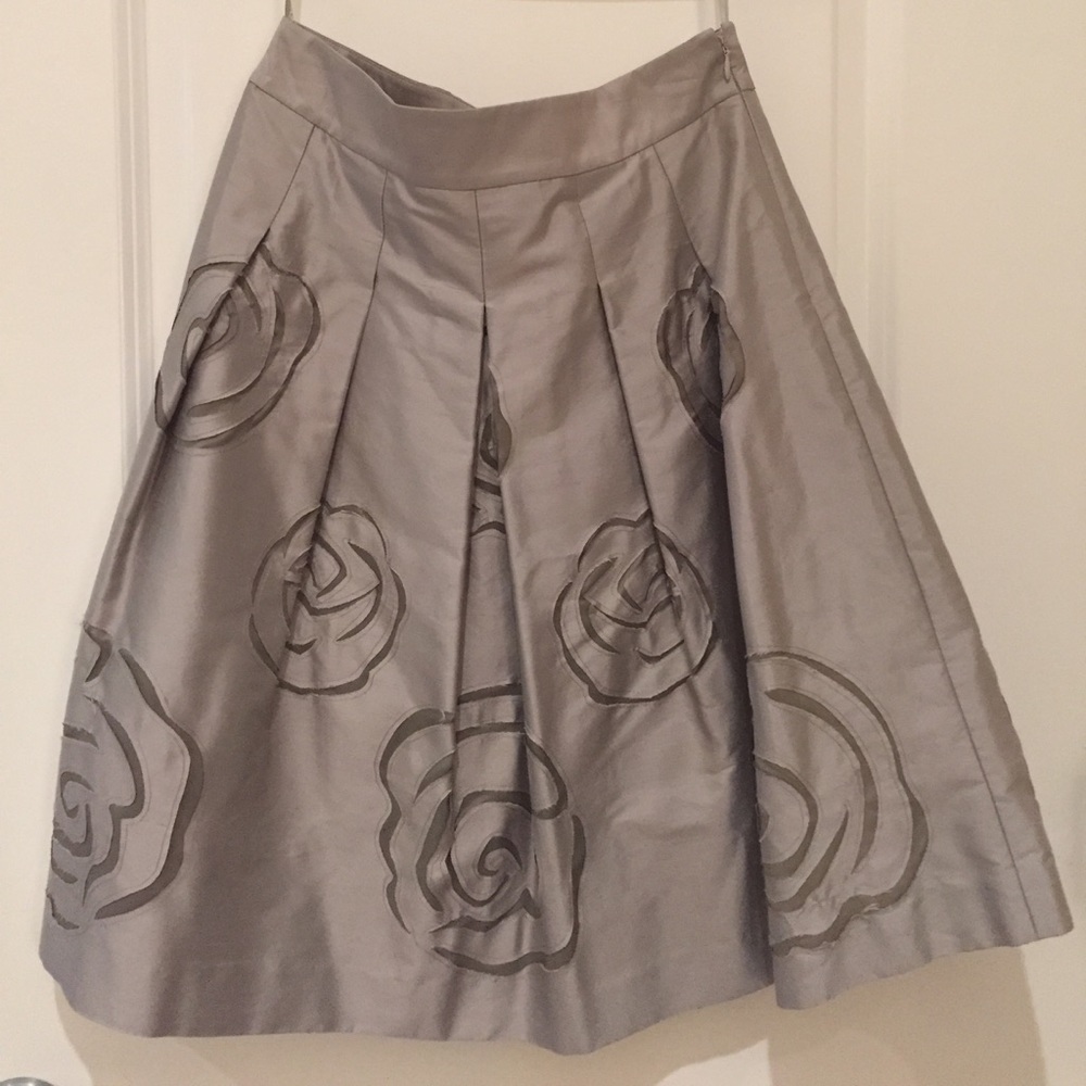 INC 100% Silk Floral Skirt